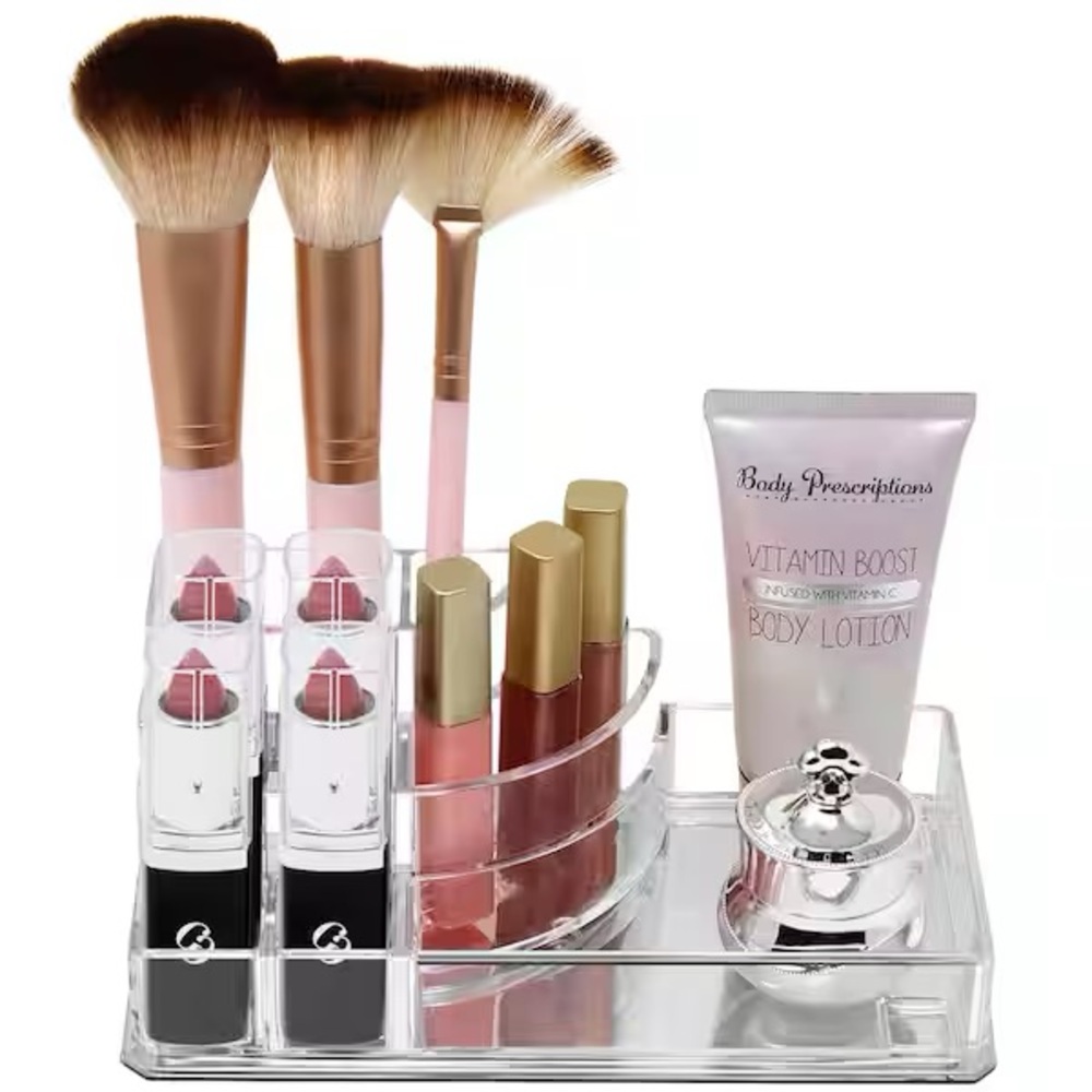 Sorbus Freestanding 8 Slots Mini Acrylic Makeup Organizer in Clear